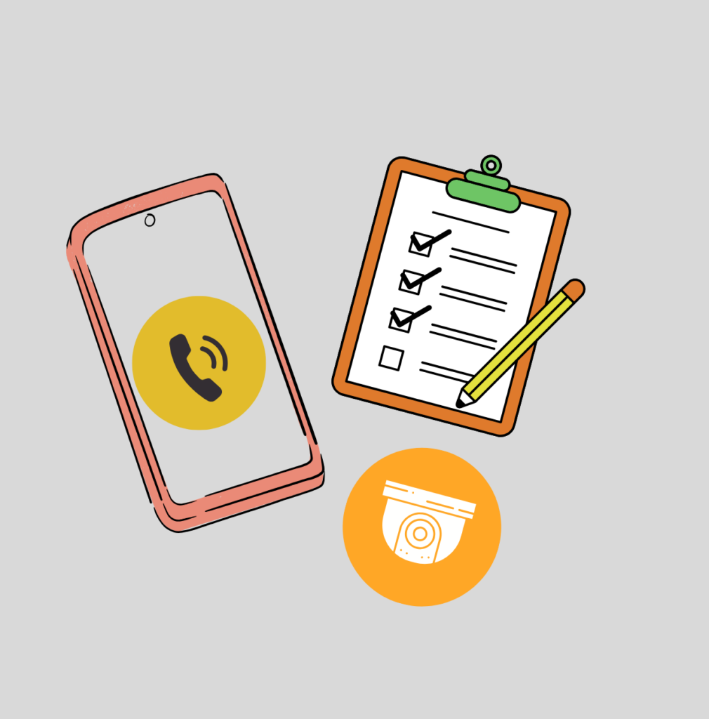 キッズ携帯、室内カメラ、ルール表の画像